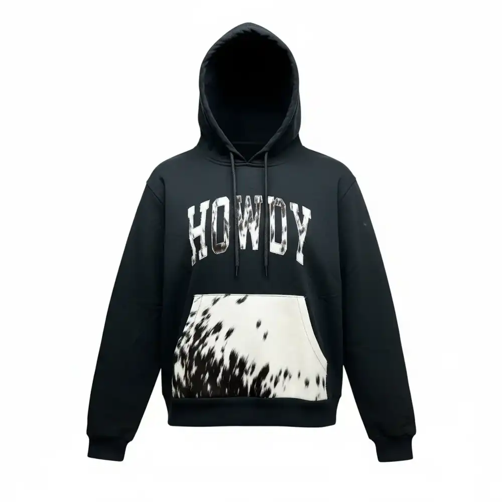 howdy cowhide hoodie western linens