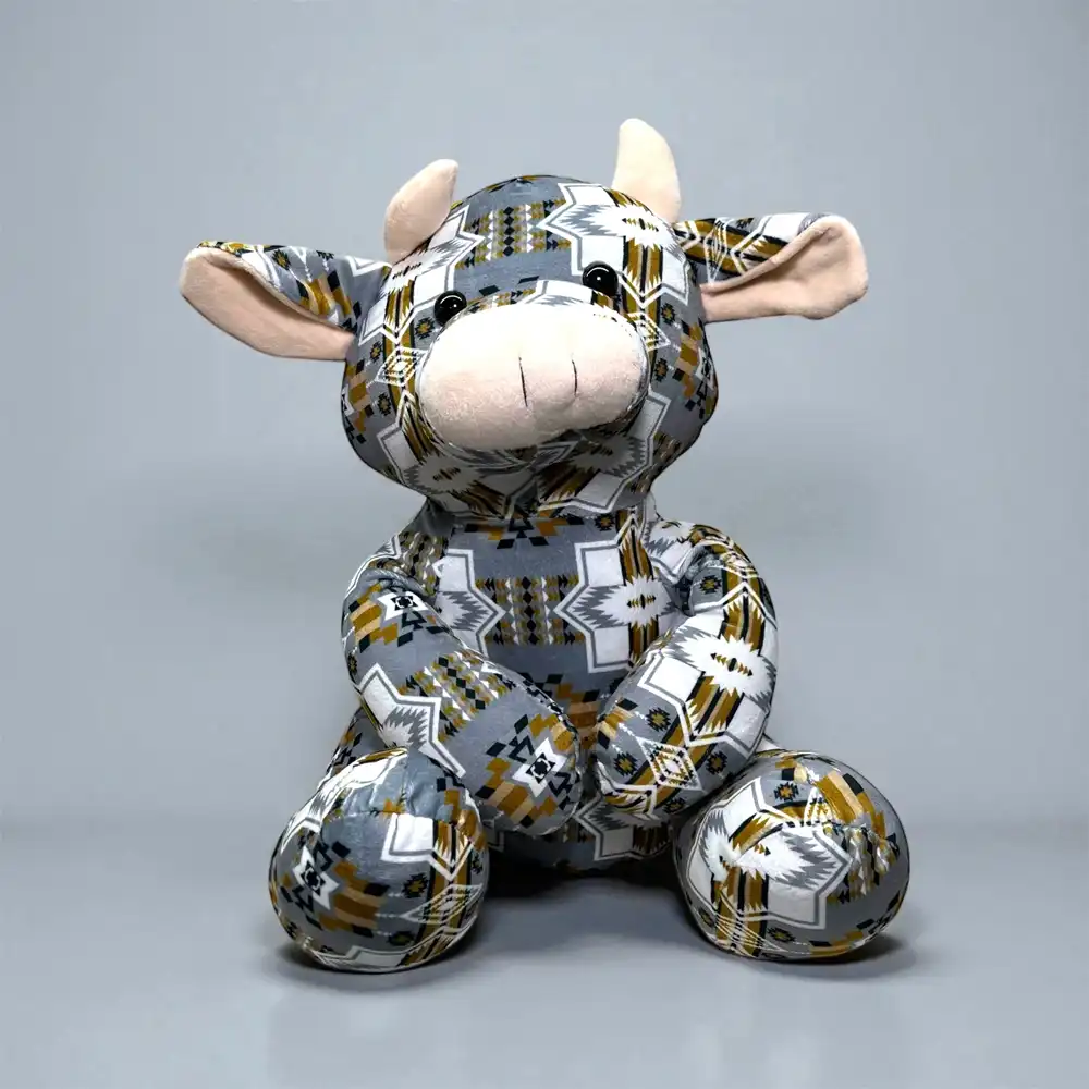 western linens cow plush orange