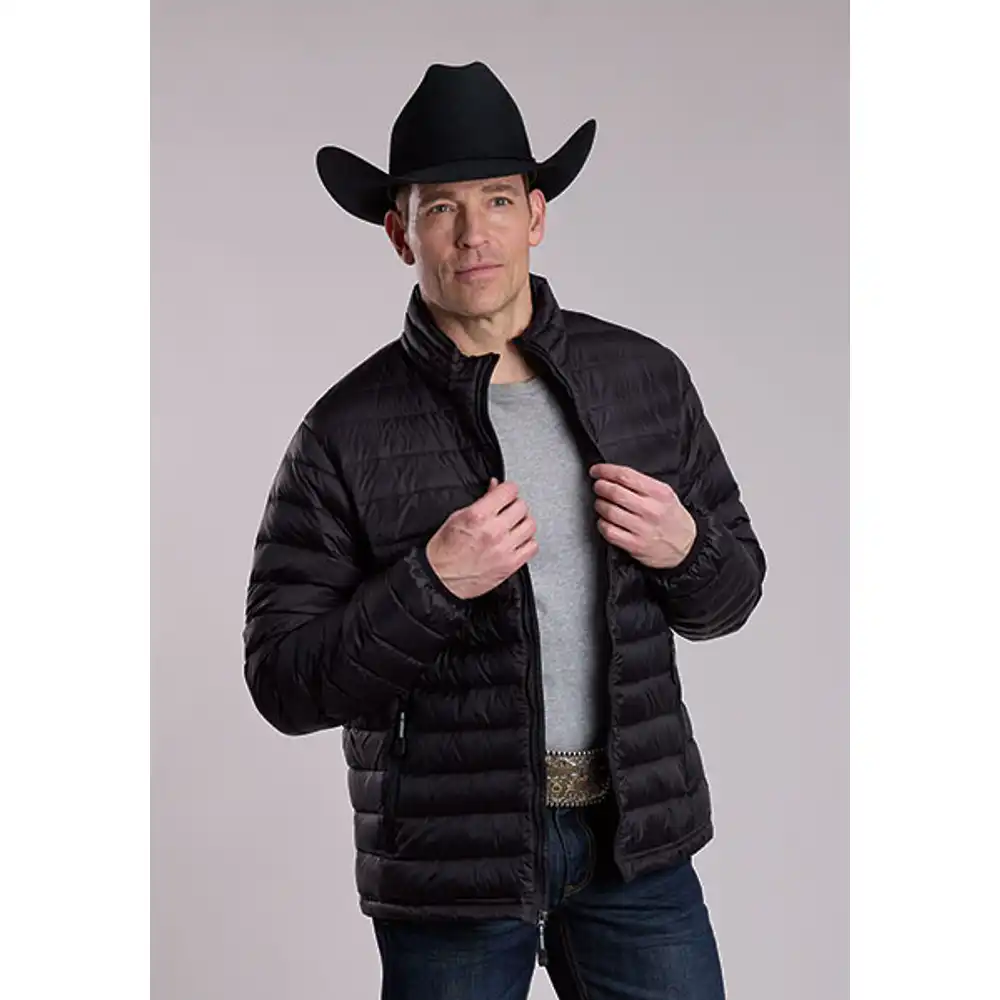 Men's Black Lightweight Crushable Down Jacket