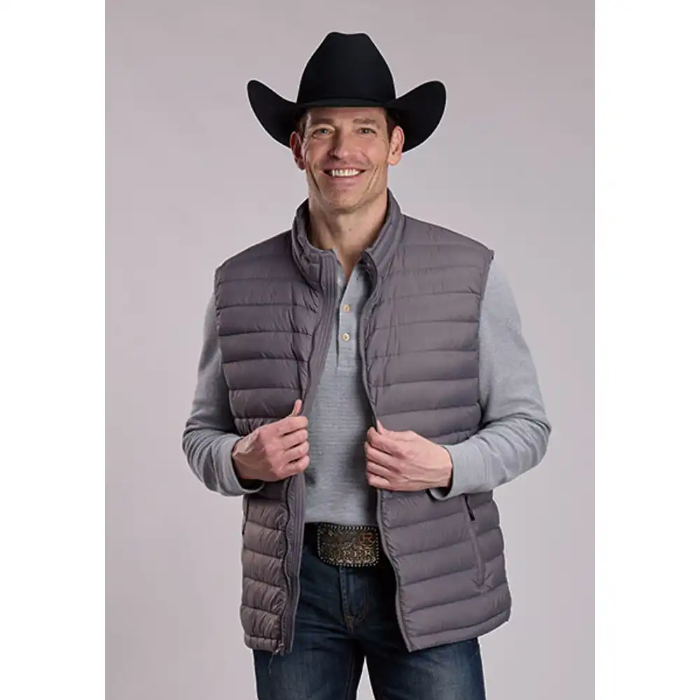 Men's Grey Lightweight Crushable Down Vest