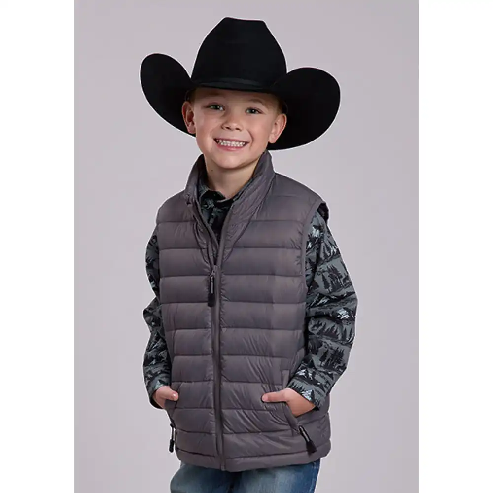 Youth Grey Crushable Down Vest