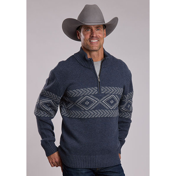 Stetson Aztec Border 1/4 Zip Sweater