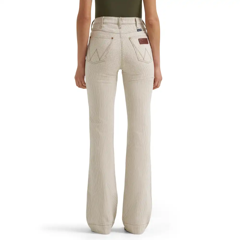 Bailey High-Rise Cream Mini Striped Trouser Jean - Ryann