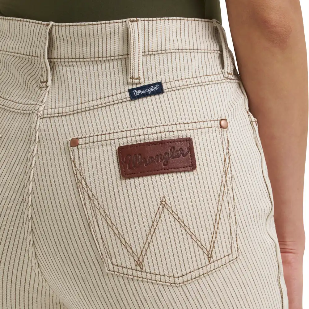 Bailey High-Rise Cream Mini Striped Trouser Jean - Ryann