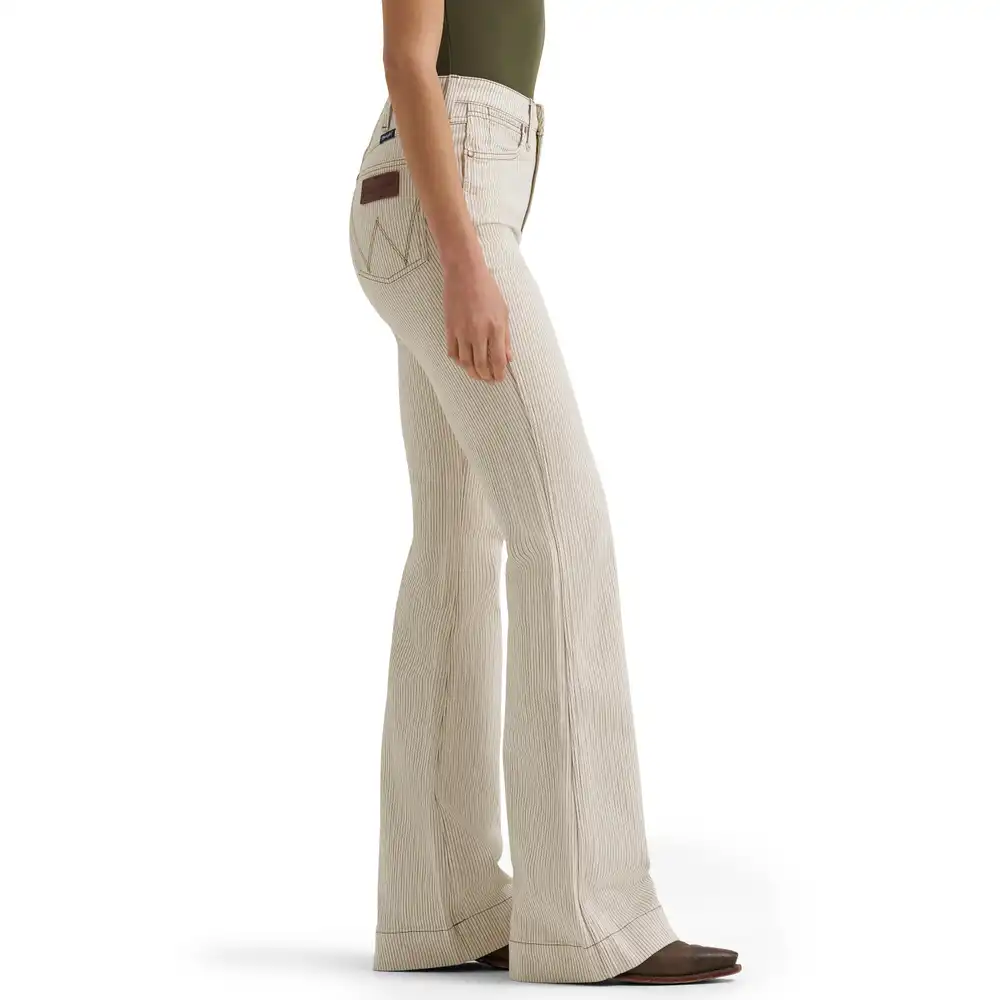 Bailey High-Rise Cream Mini Striped Trouser Jean - Ryann