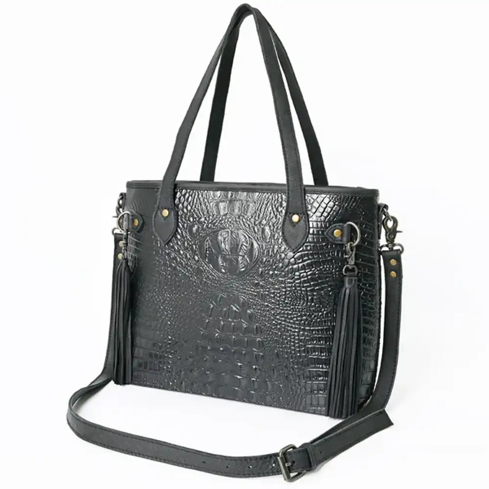american darling croc leather tote