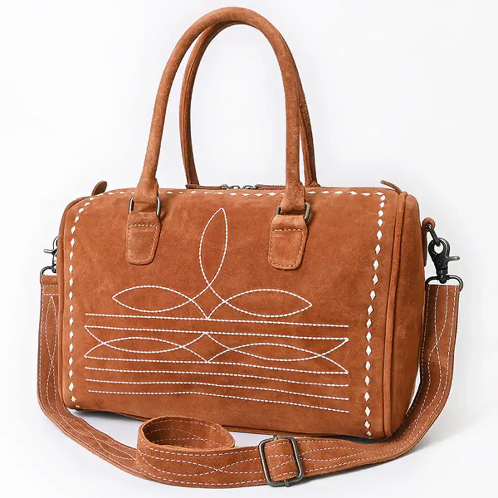 american darling suede duffle bag