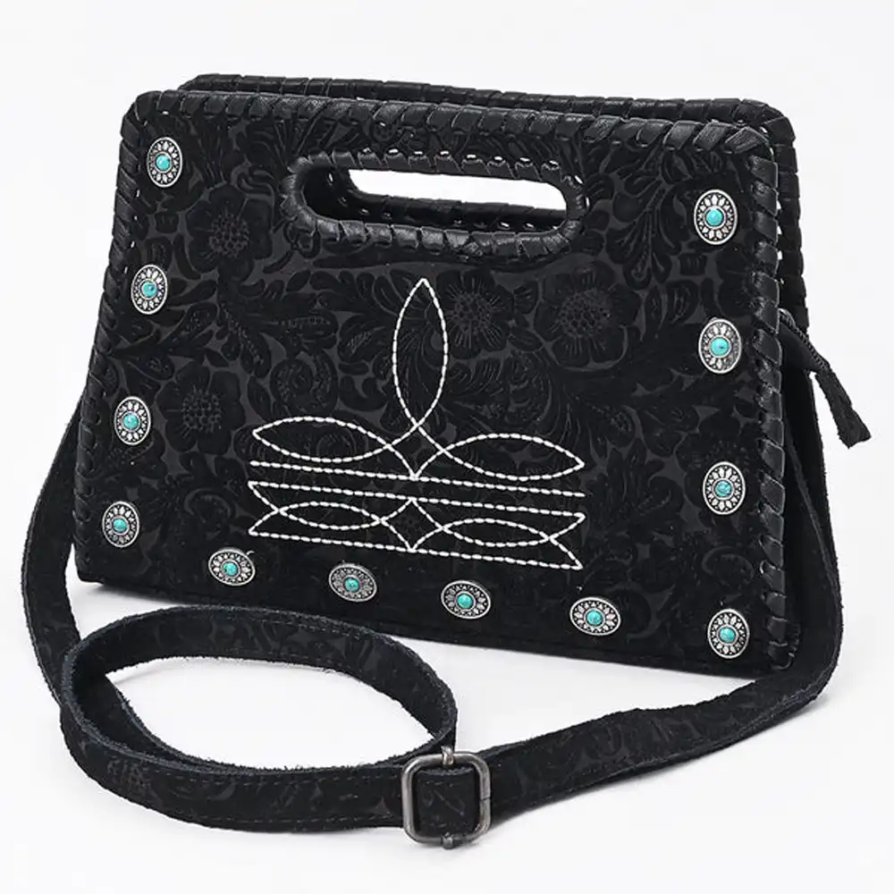 american darling black bootstitch clutch