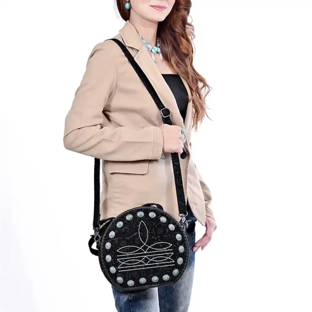 leather canteen bag black