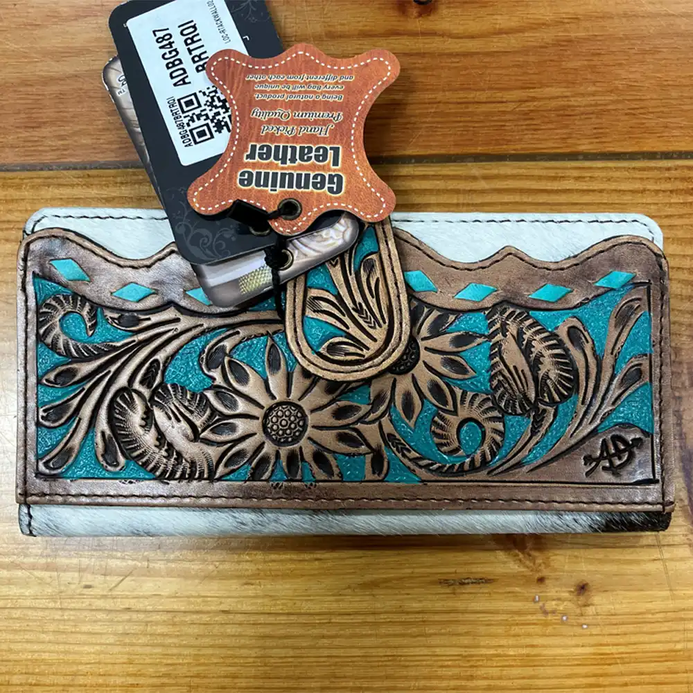american darling turquoise leather wallet