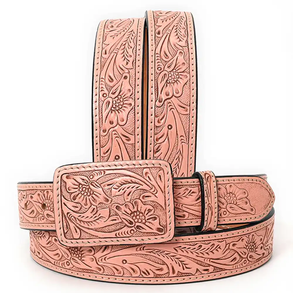 american darling pink tooled belt