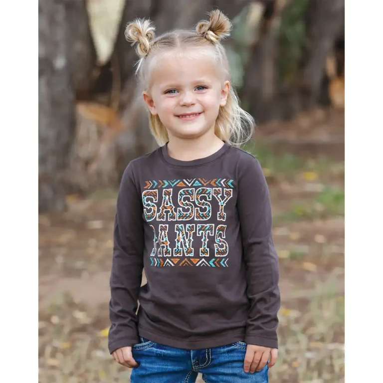 girl's long sleeve shirt brown