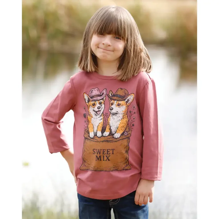 girl's long sleeve tee pink