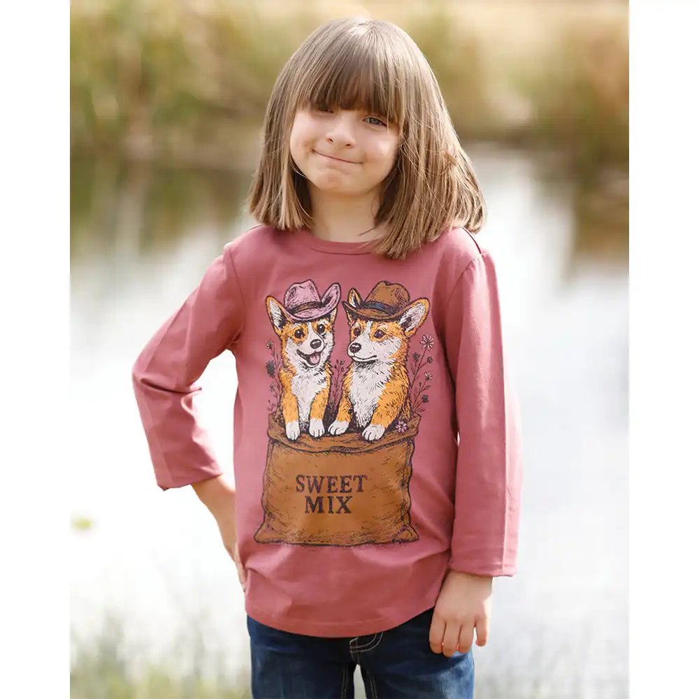 girl's long sleeve tee pink