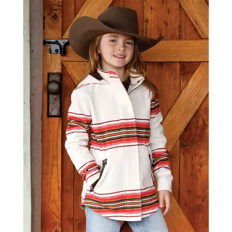 girl's jacquard coat cream