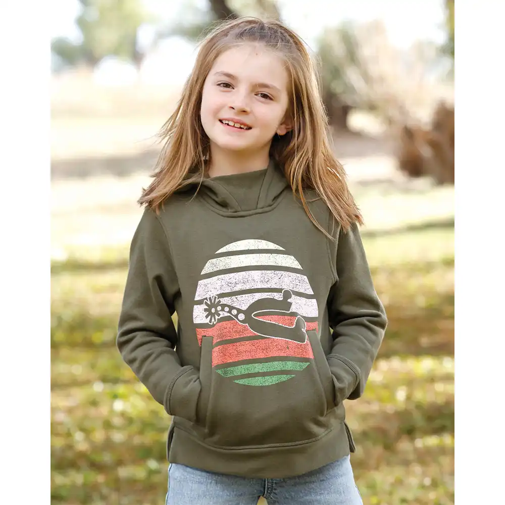cruel denim girl's green hoodie