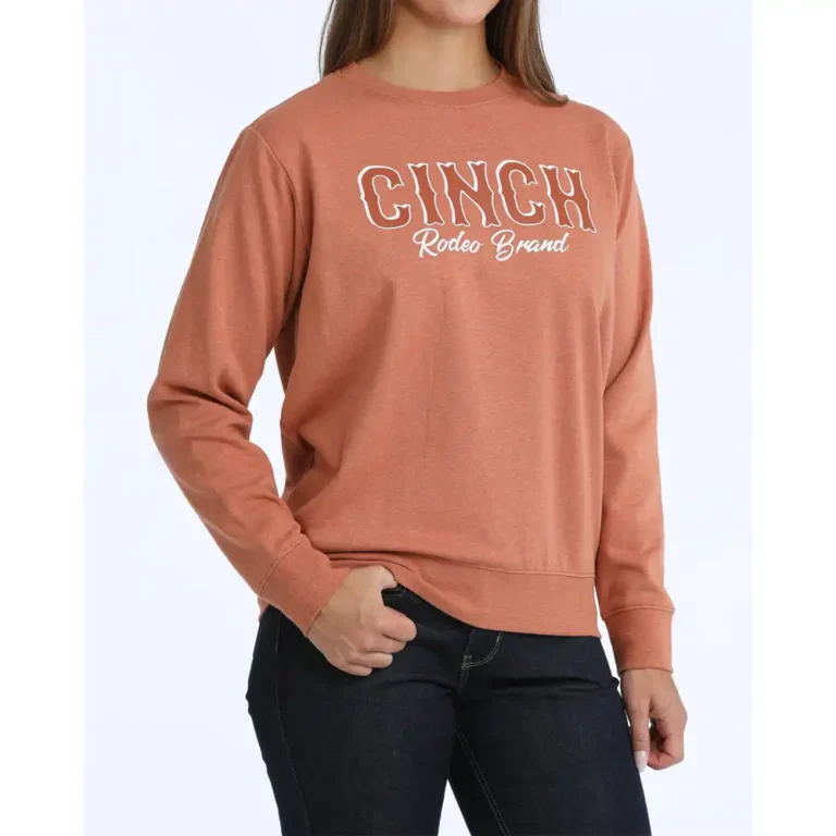women's orange crewneck sweatshirt