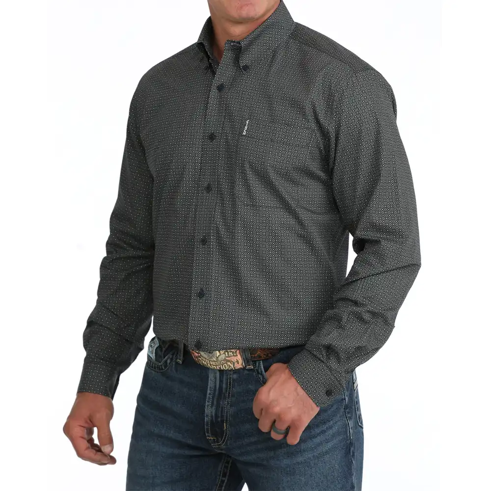 cinch men's long sleeve modern shirt navy