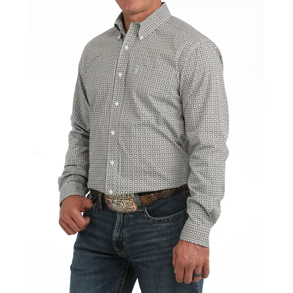 men's long sleeve shirt white