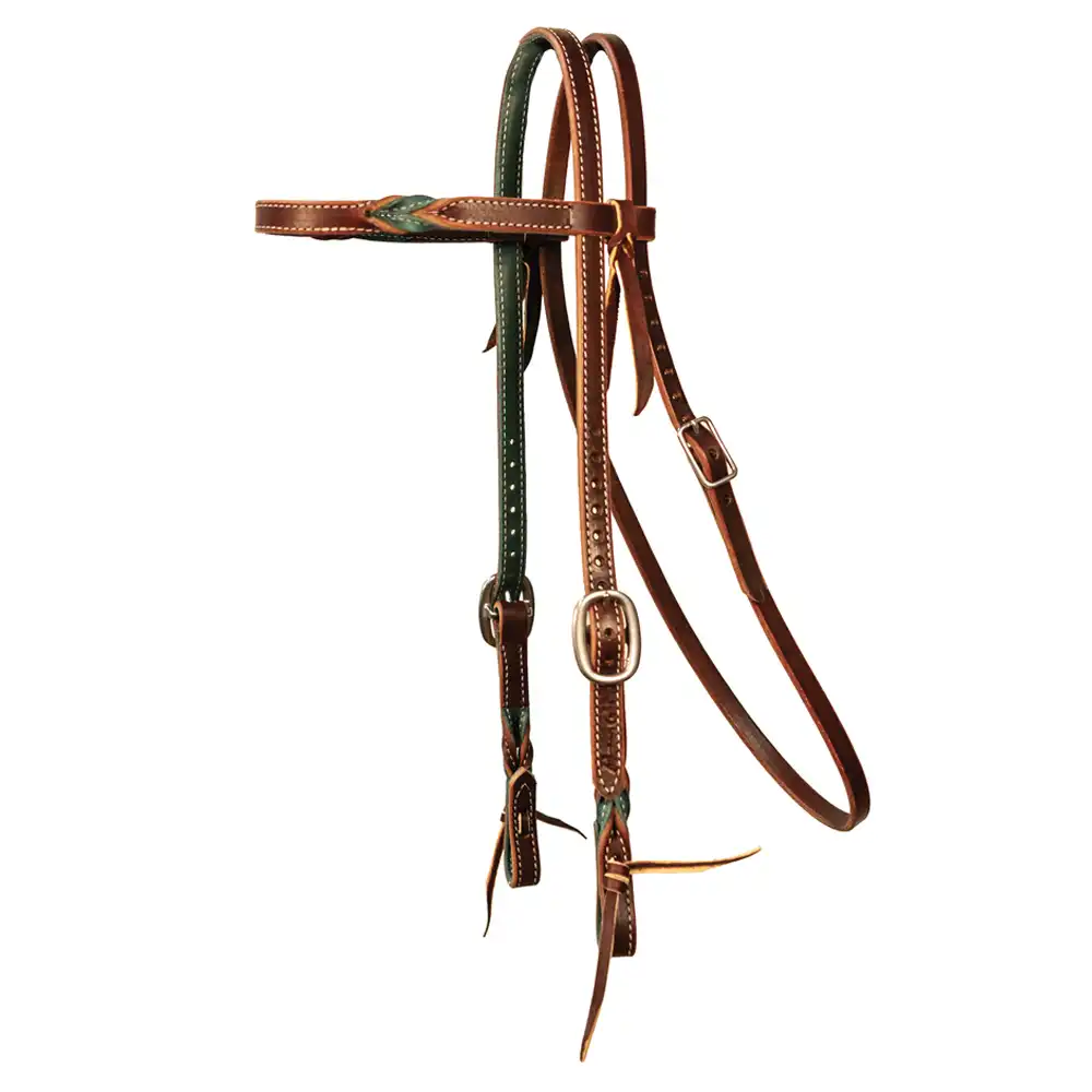 browband headstall emerald burgundy
