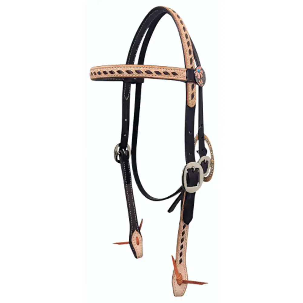 san saba equine browband headstall chocolate
