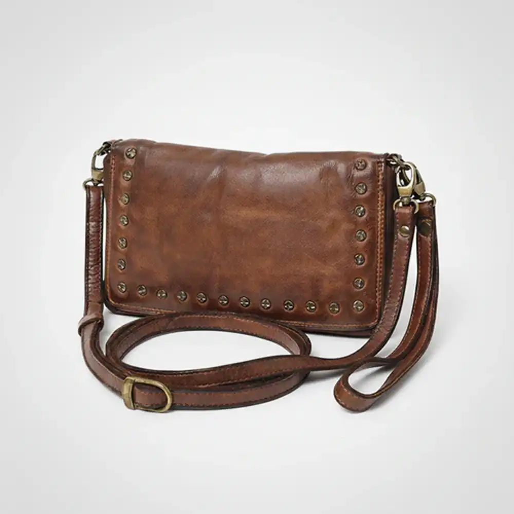 spaghetti western leather handbag