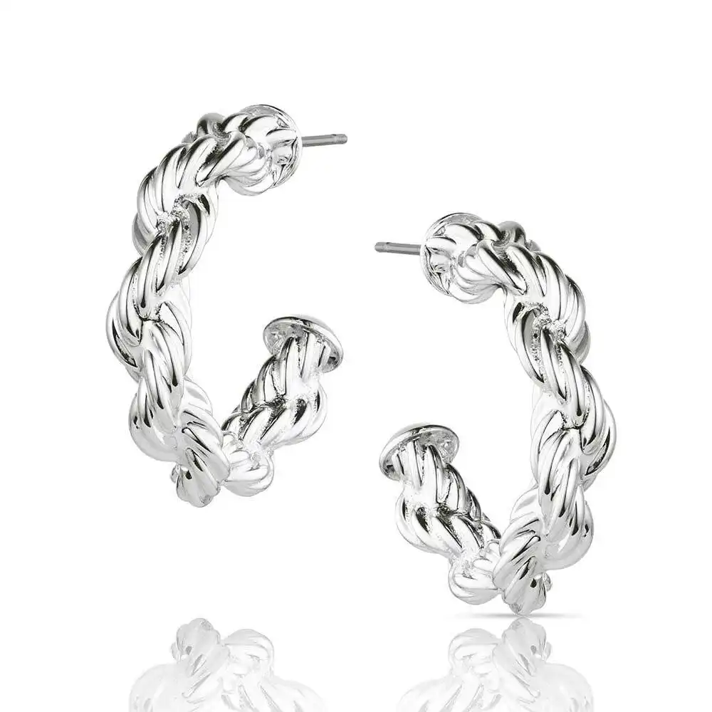 plaited rope hoop earrings