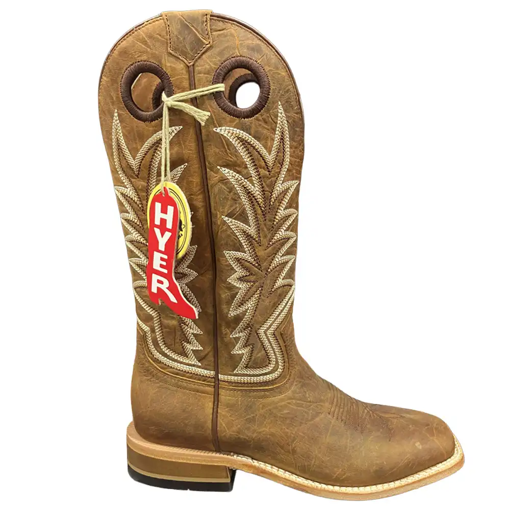 men's leather square toe boot