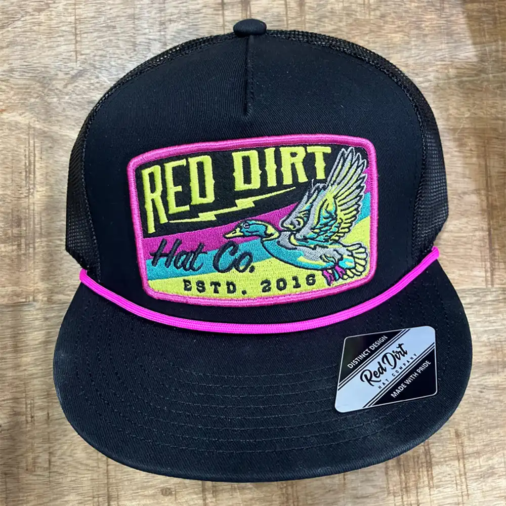 red dirt black neon duck hat