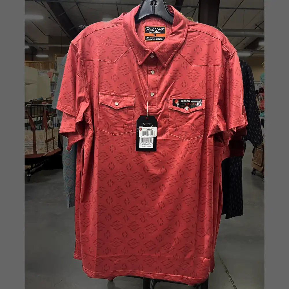 red dirt red aztec polo