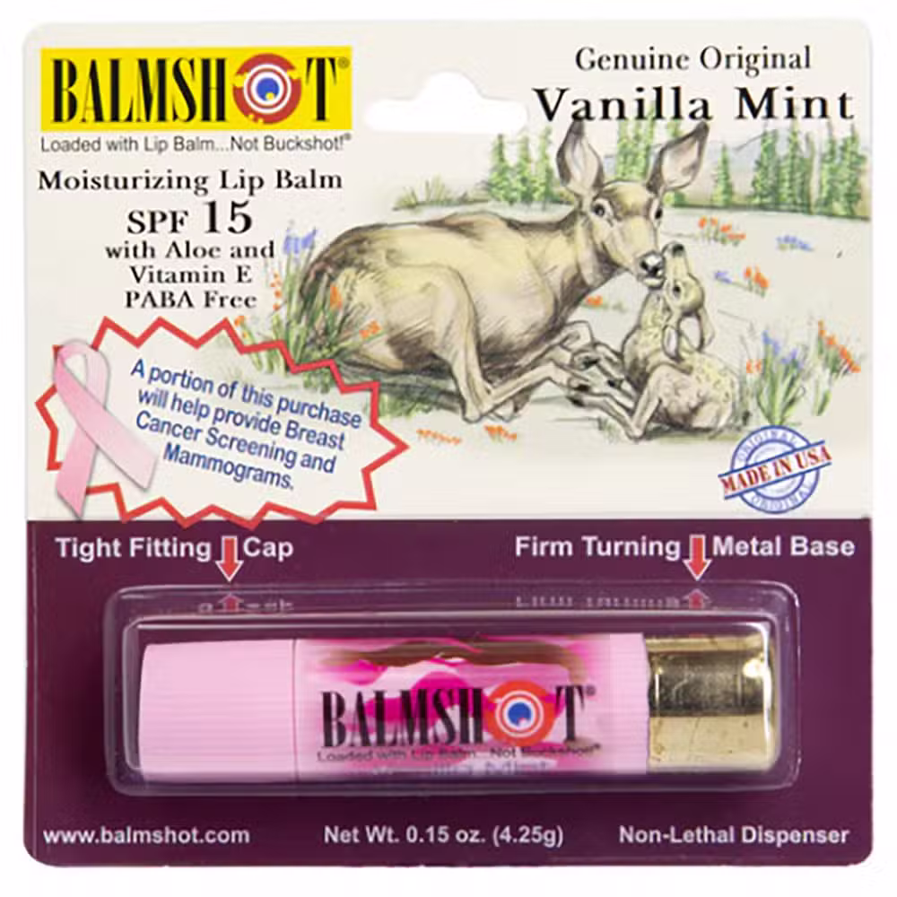 Pink camo balmshot lip balm.