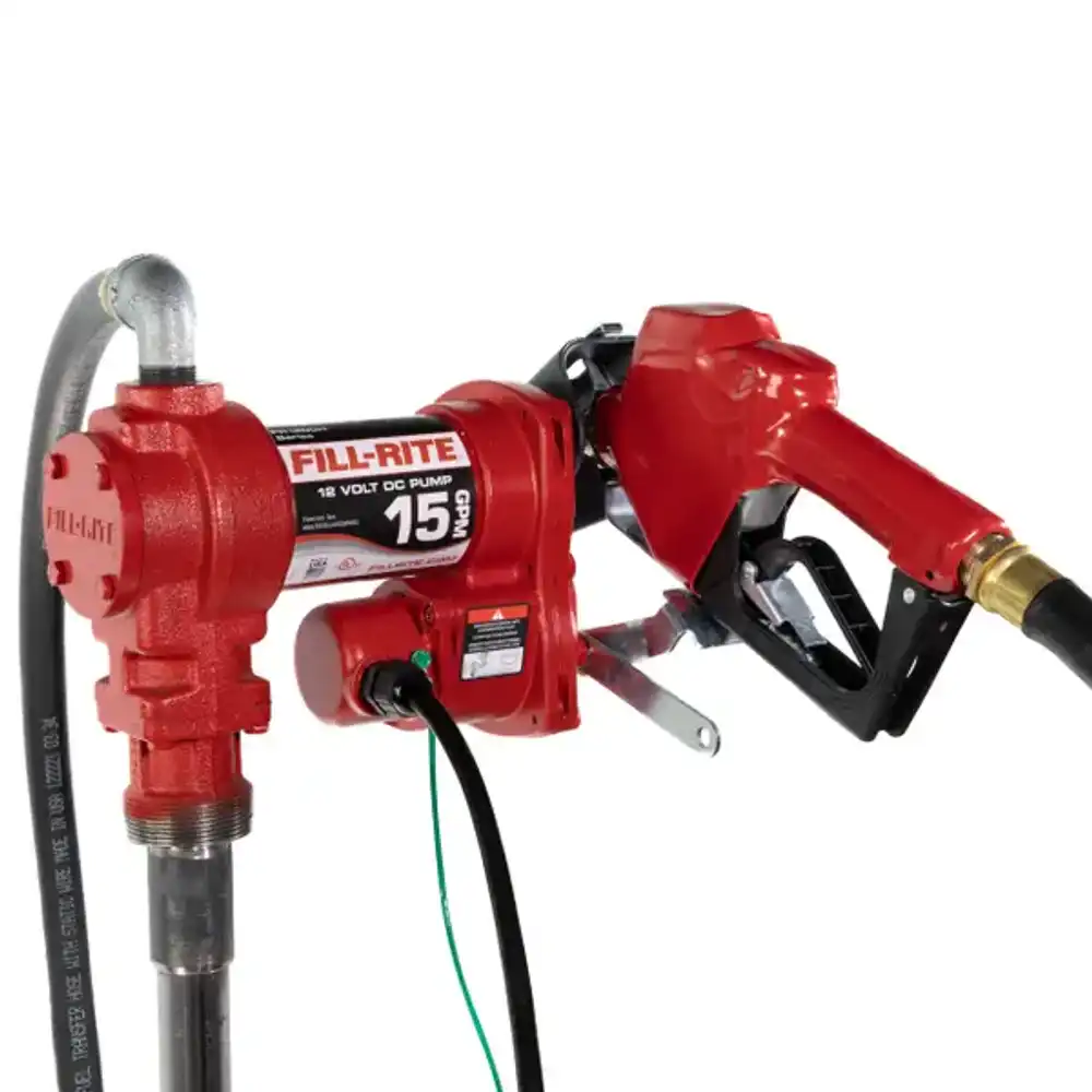 12-volt dc fuel transfer pump with nozzle, 15 gpm