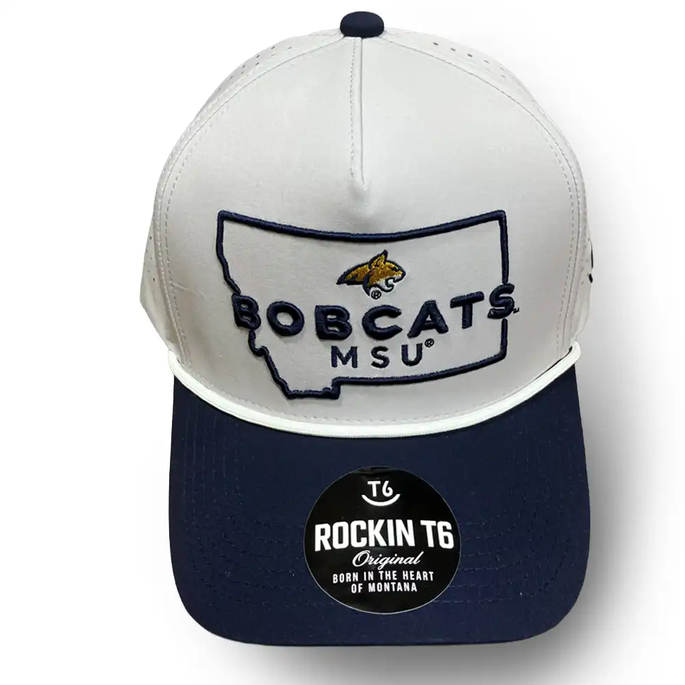 montana bobcat rope cap - gray & navy