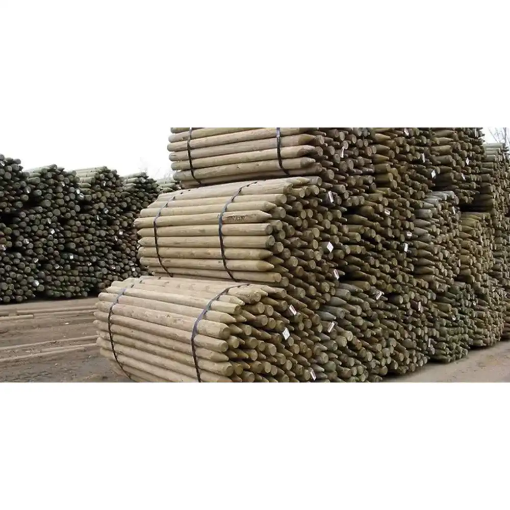 3" x 7' pointed wood post