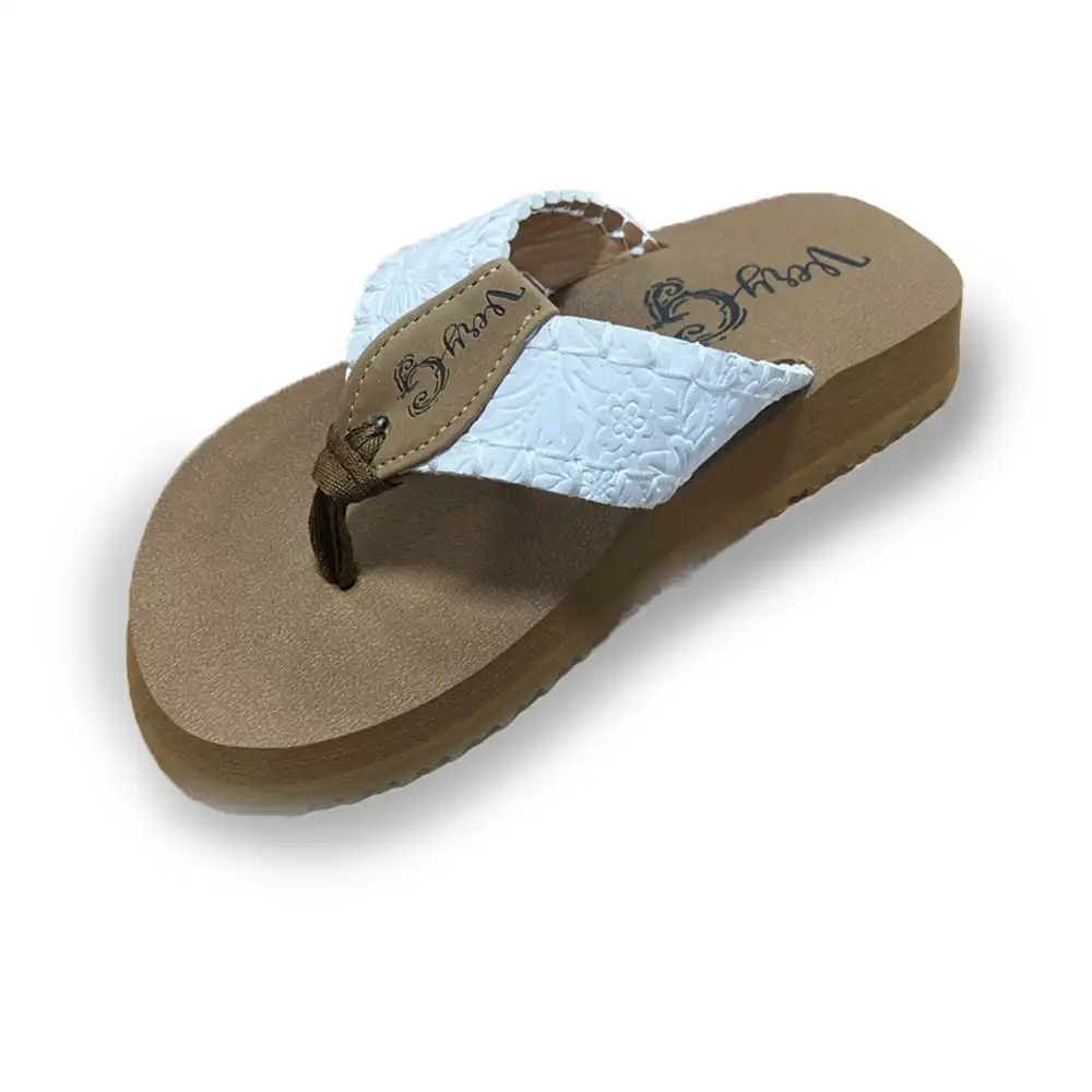 pamela white flip flop