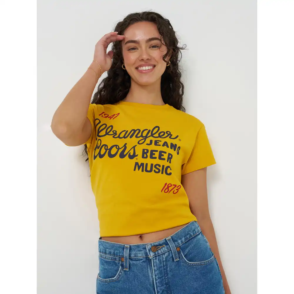 women's wrangler x coors t-shirt - golden rod