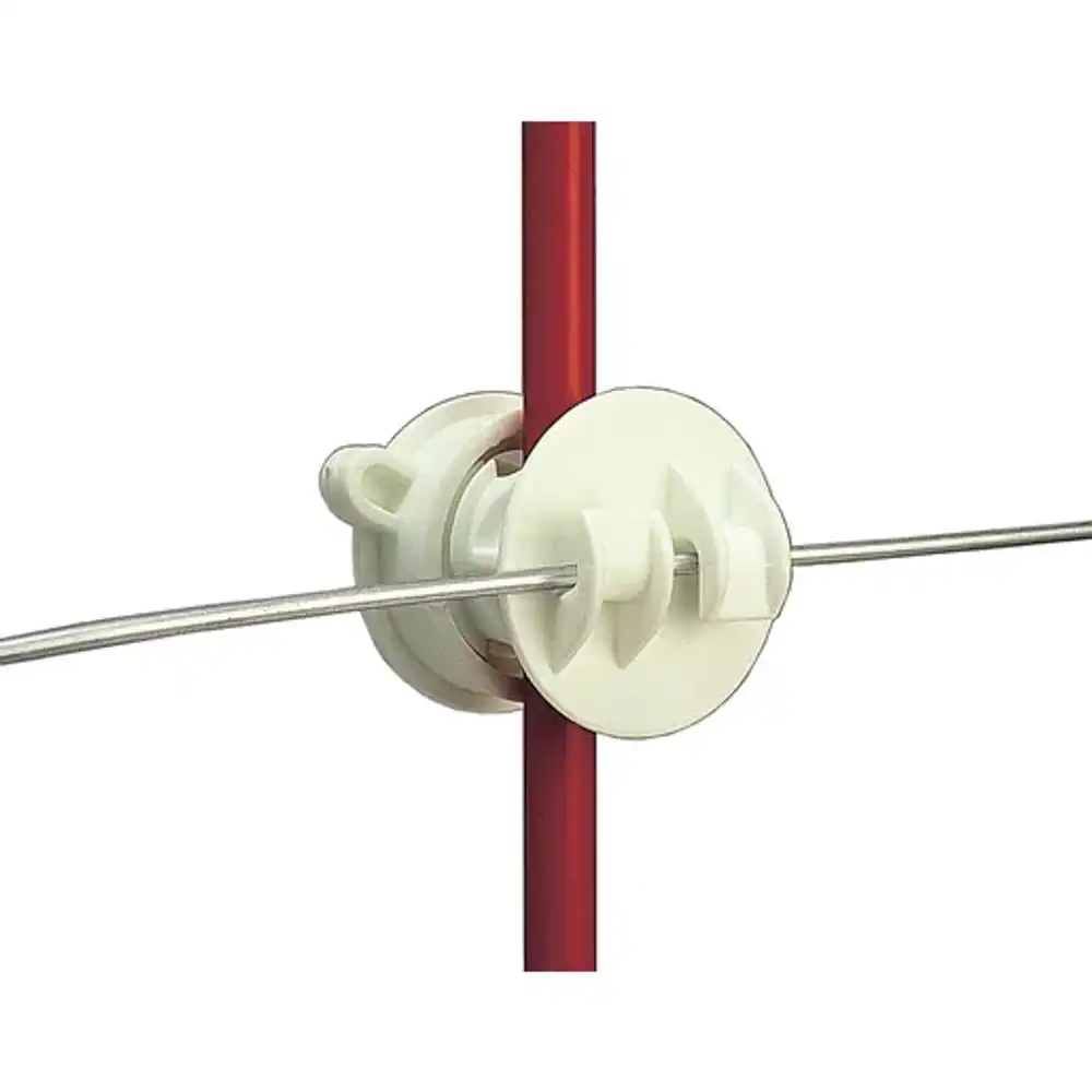rod post screw-on claw insulator - white