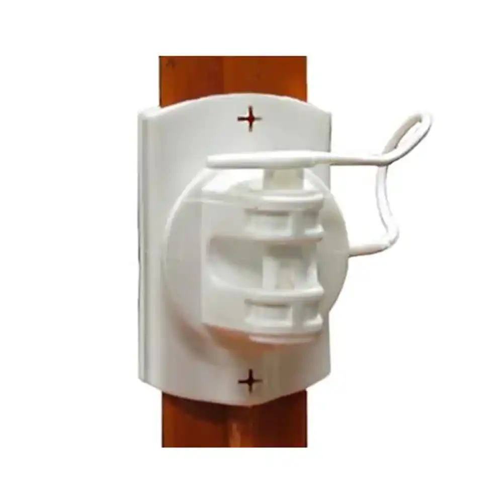 wood and t post pinlock insulator - white