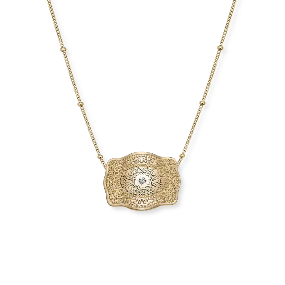 mini belt buckle necklace (amelia rose)