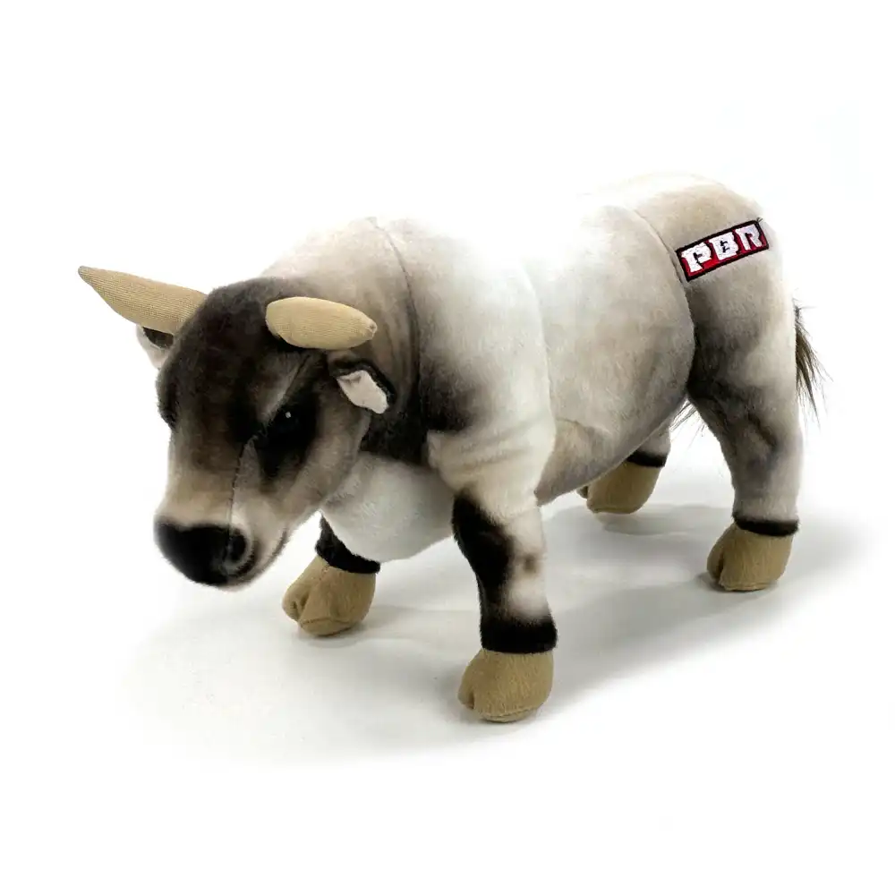 14" pbr® plush bull - gray