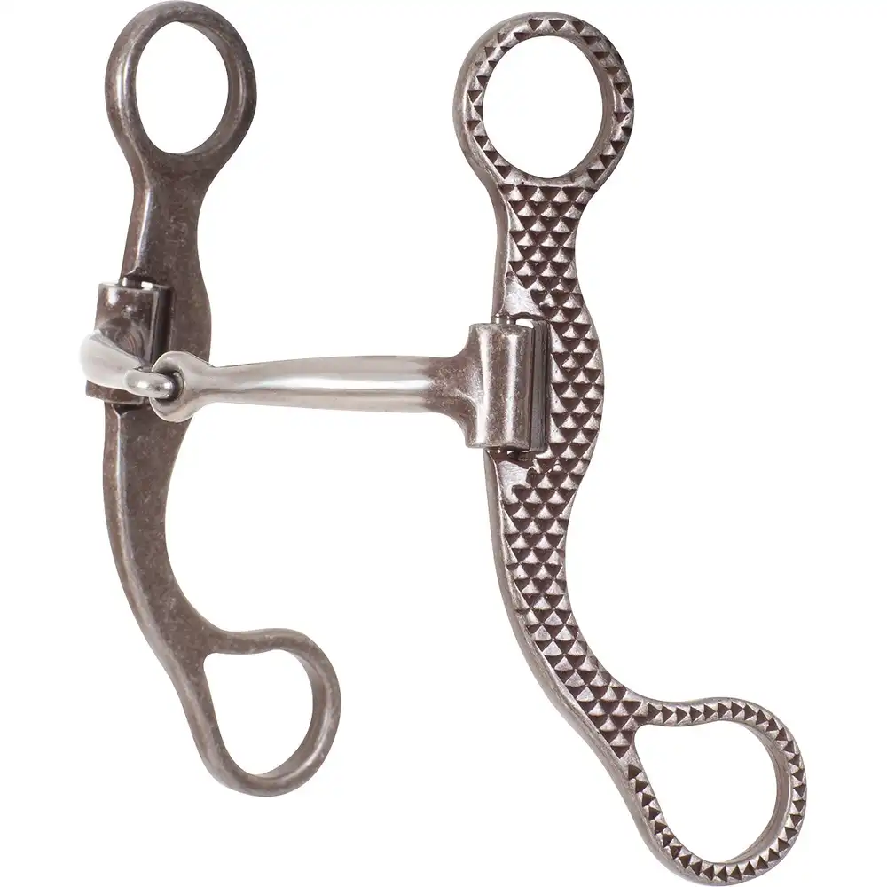 CLASSIC EQUINE RASP SHANK SNAFFLE BIT - 6"