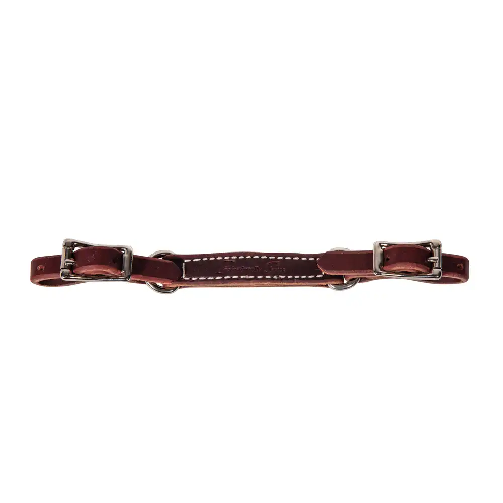3 PIECE LEATHER CURB STRAP