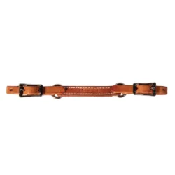 3 PIECE HARNESS LEATHER CURB STRAP