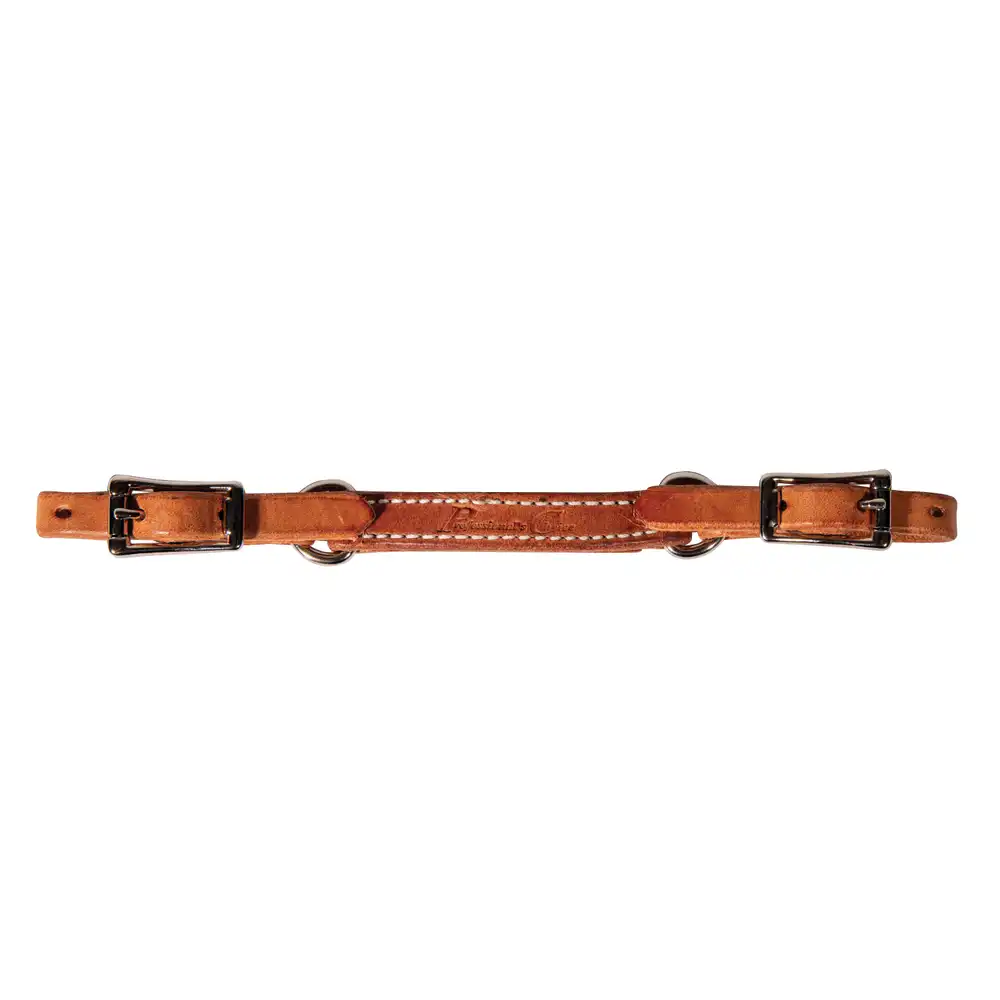 3 PIECE HARNESS LEATHER CURB STRAP
