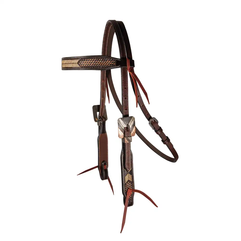 Chocolate Arrowhead Browband Headstall