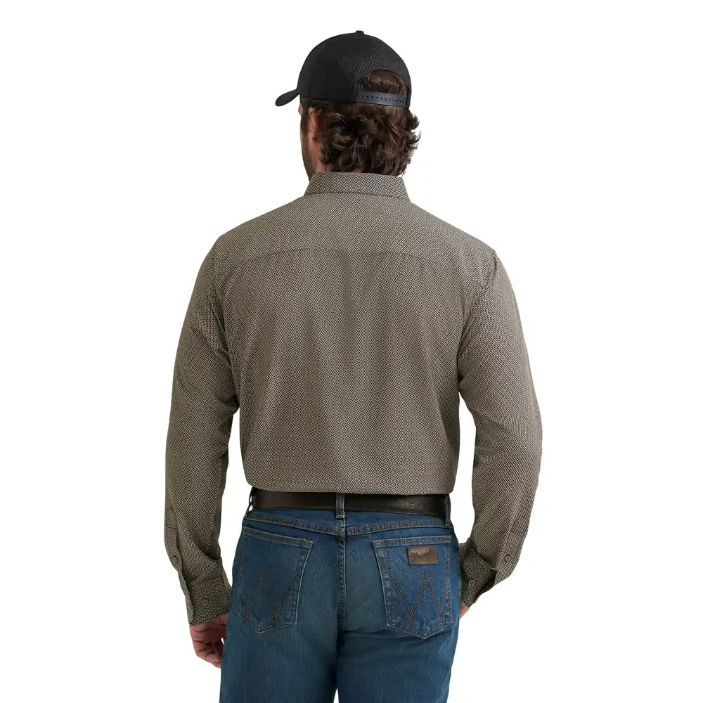 wrangler® x cody johnson long sleeve performance shirt - classic fit - buttons - black multi