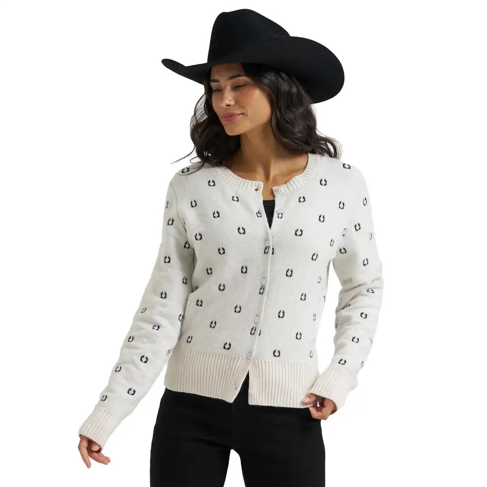 wrangler retro® vintage sweater cardigan - white