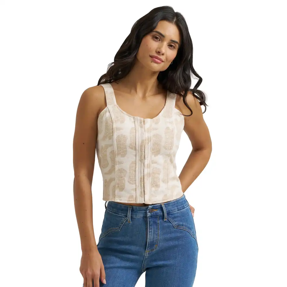 wrangler retro® vintage dress set jacquard top - white