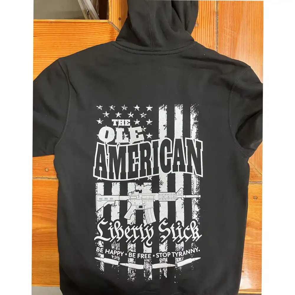 liberty stick hoodie - black