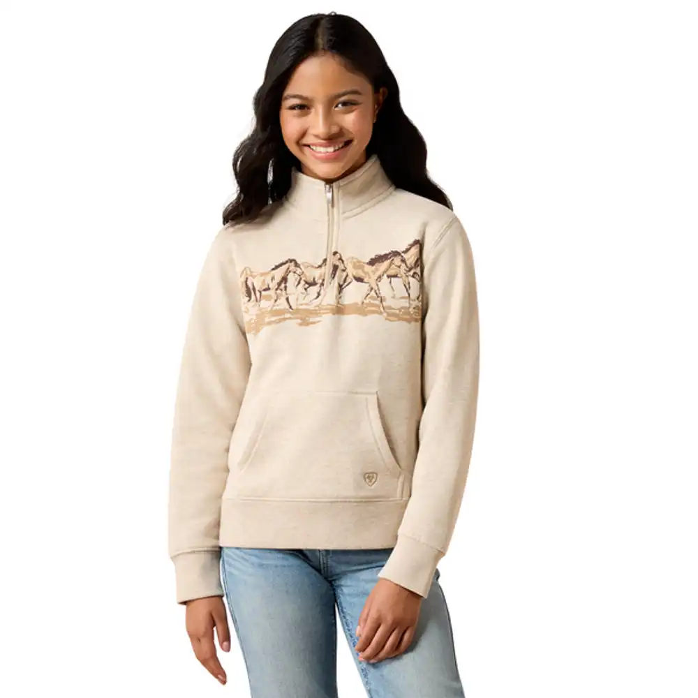 girl's - running wild 1/4 zip sweatshirt